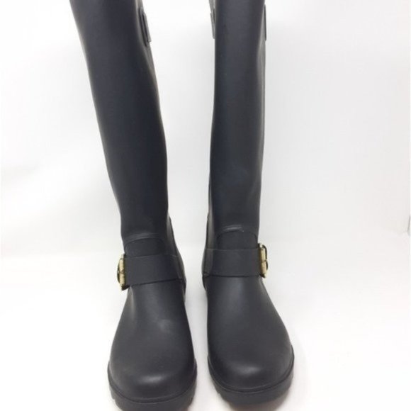 Steve Madden Tsunami Black Rain Boots 8 - Picture 7 of 9